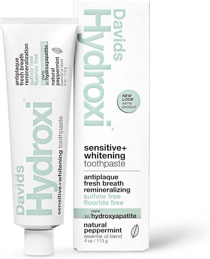 Davids Hydroxi Fluoride Free Nano Hydroxyapatite Toothpaste for Remineralizing Enamel & Sensitive Relief