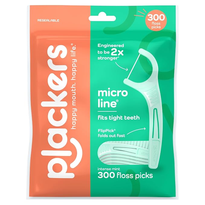 Plackers Fresh Mint Dental Floss Picks – 300 Count